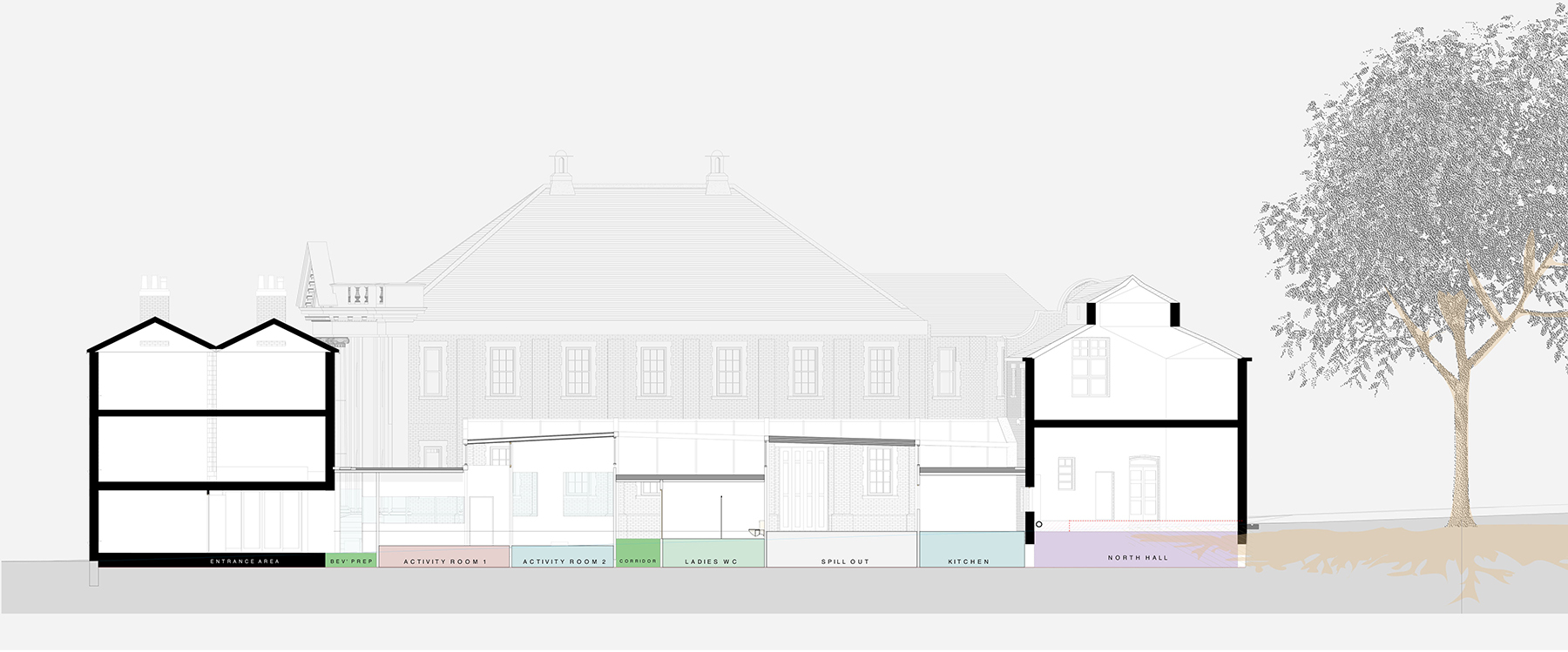 Section Plan of Bethesda Church Ipswich by Hoopers Architects