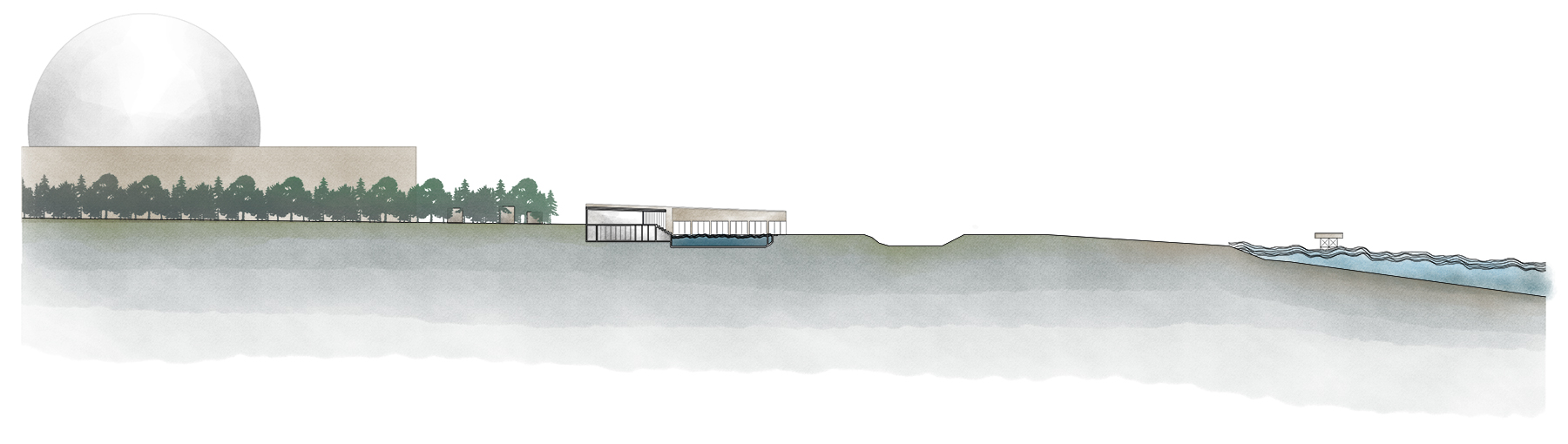 Section Plan of Sizewell C at Suffolk Coast by Hoopers Architects